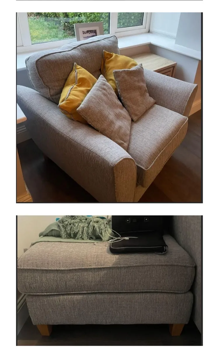 L-Couch Armchair and Footstool - Image 4