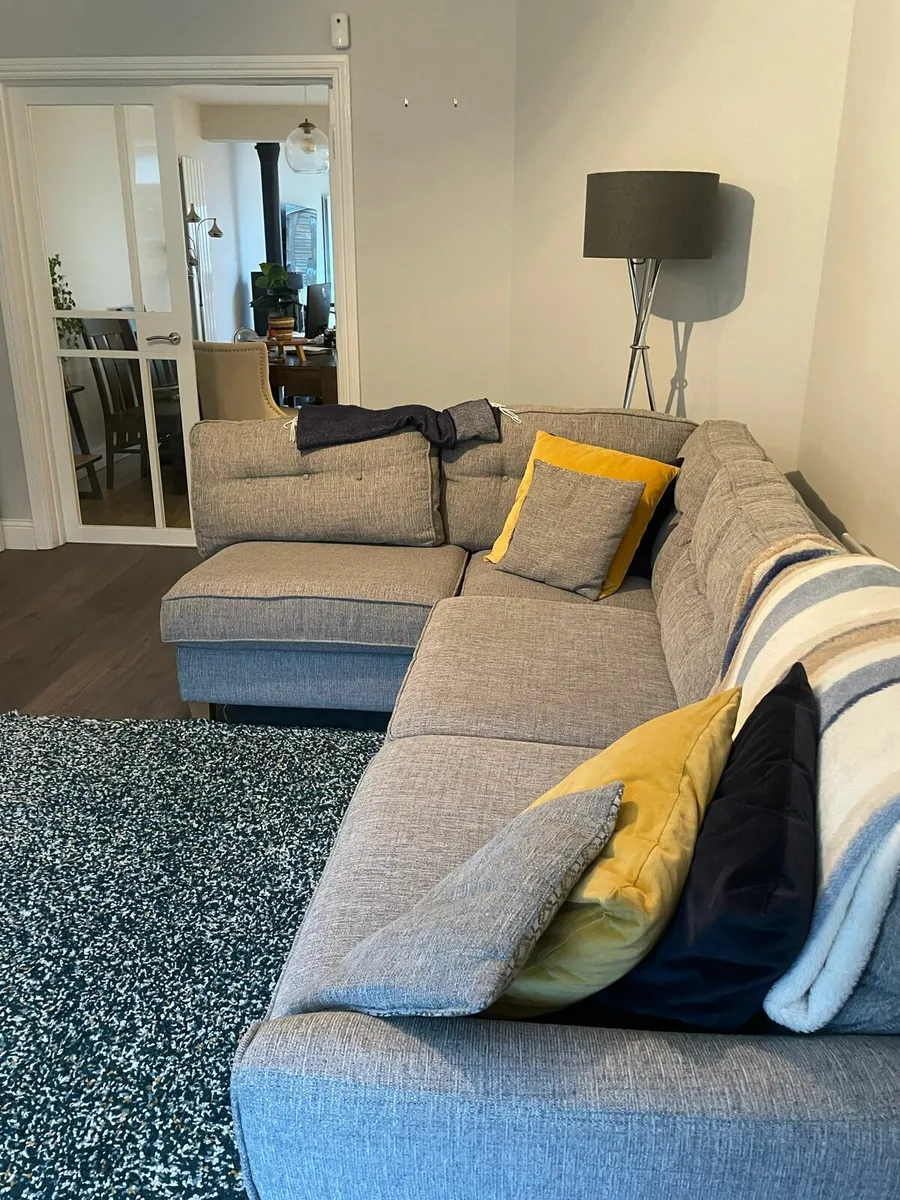 L-Couch Armchair and Footstool - Image 1