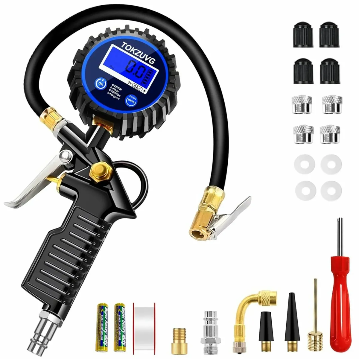 Digital Tyre Inflator with Gauge 220 PSI Pressure