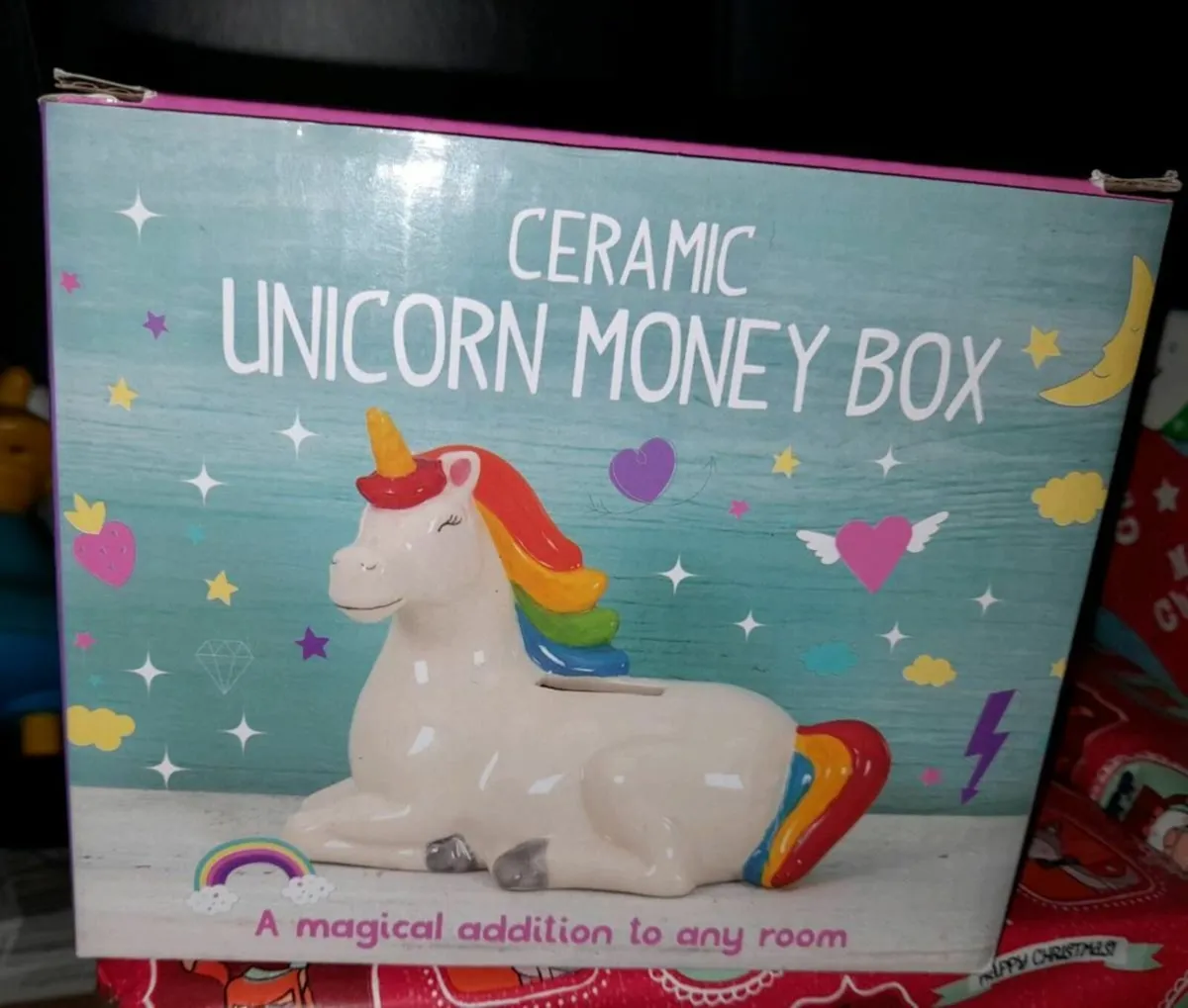 Ceramic Rainbow Unicorn Money Box and Mug - Image 1