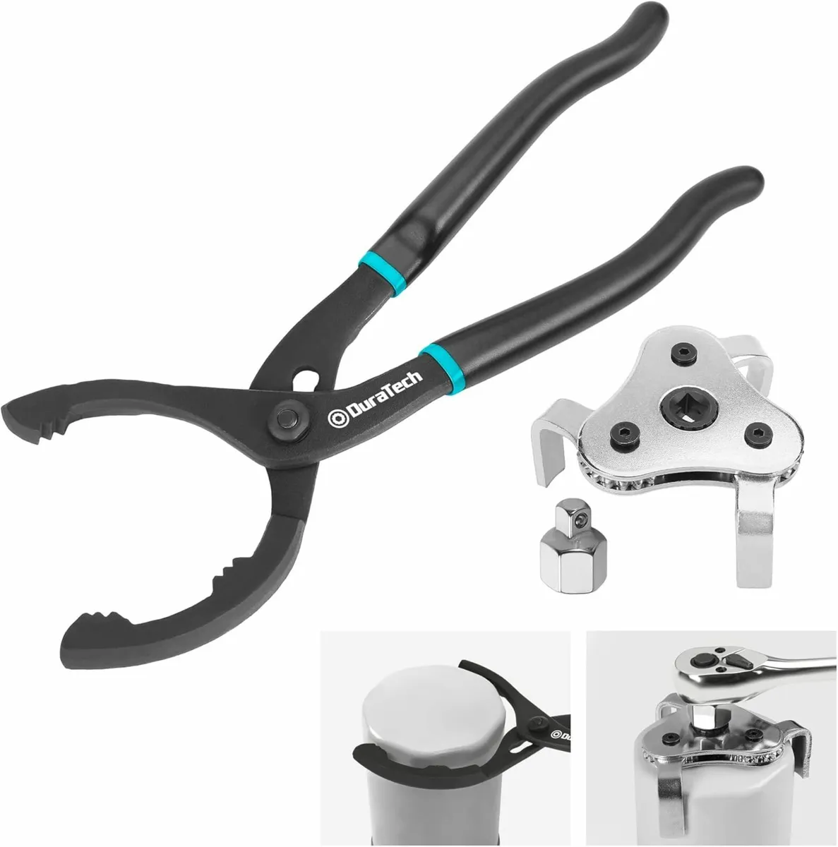 12" Adjustable Oil Filter Pliers, 2-Piece Universa