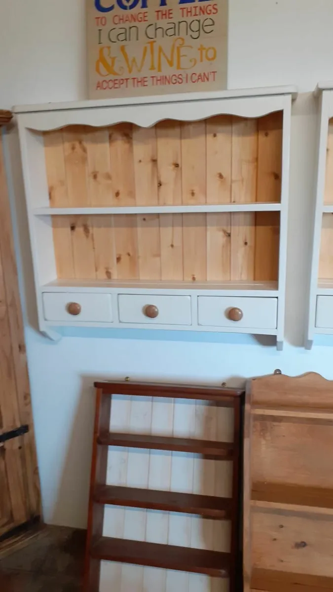 Wall hanging shelving, plate racks, pine workshop - Image 2