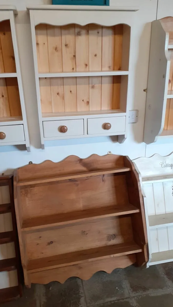 Wall hanging shelving, plate racks, pine workshop - Image 3