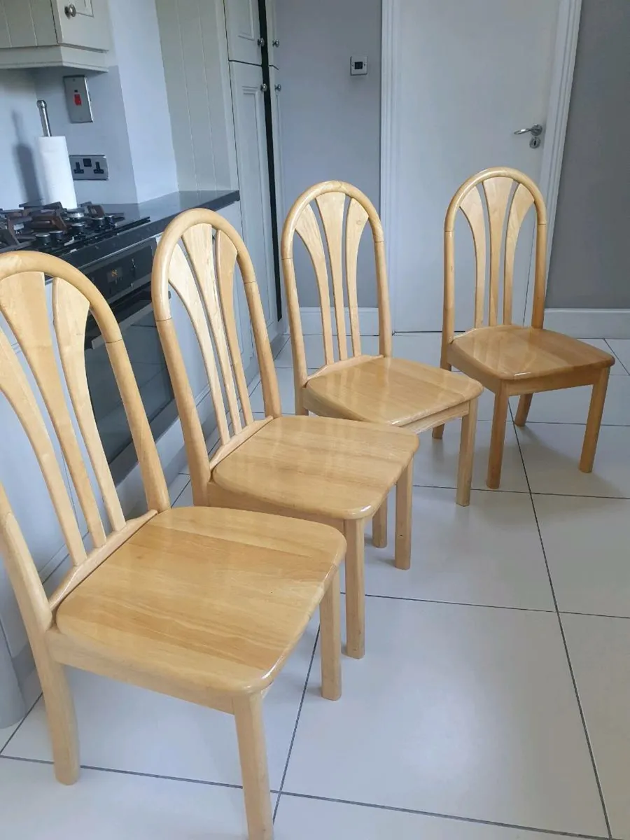 Set of  4 solid wood dining chairs - Image 1