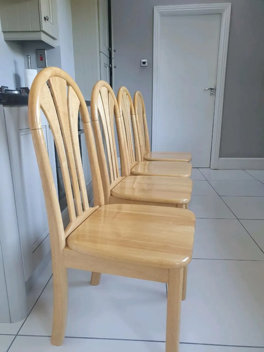Set of  4 solid wood dining chairs - Image 4