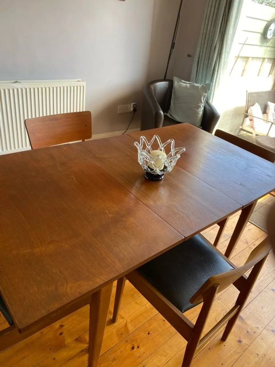 Mid Century Dining Table and Chairs - Image 1