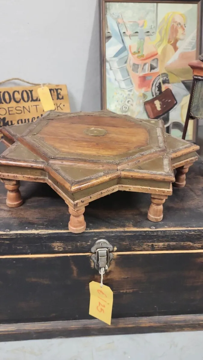 Vintage Moroccan tray table, stand - Image 1