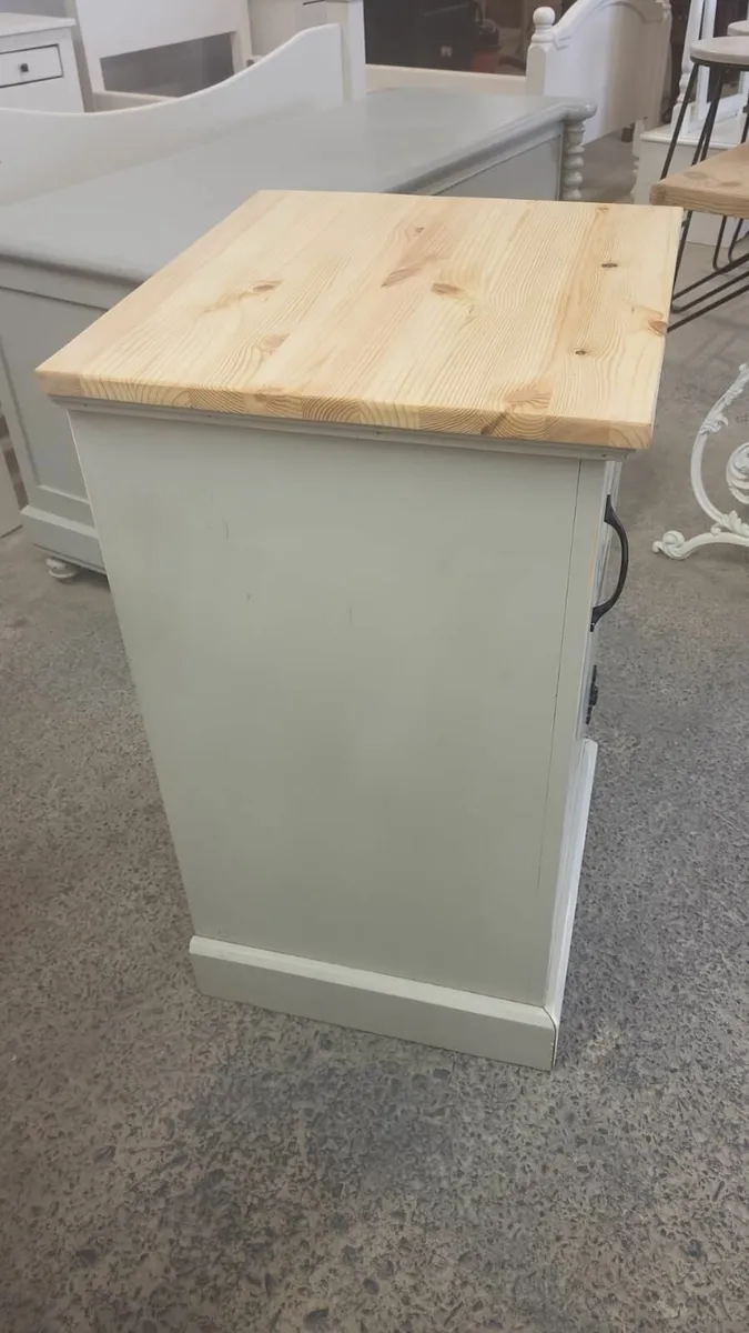Pine bathroom cabinet, grey - Image 4