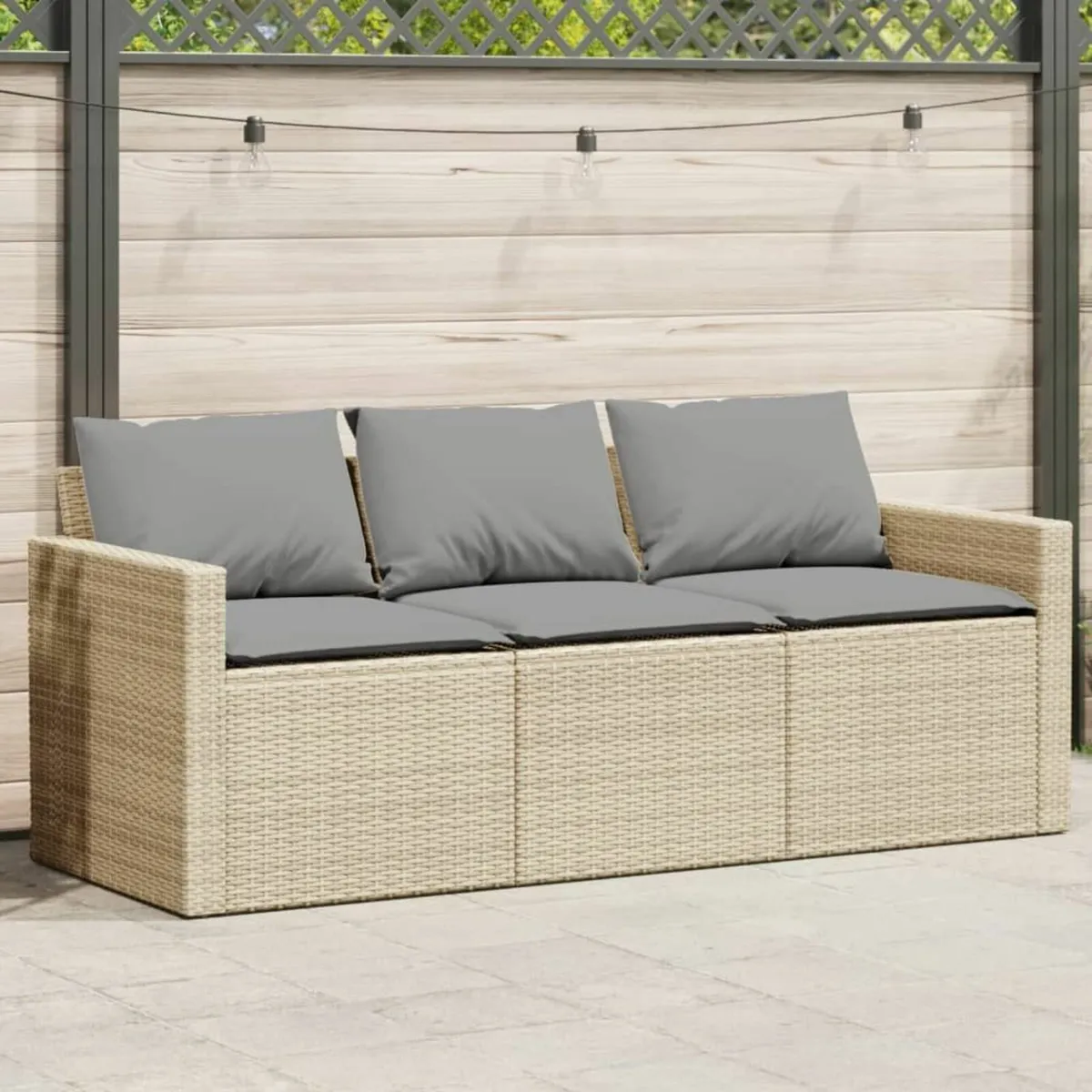 [Free P&P] New 3 Seater Outdoor Garden Sofa Beige - Image 1