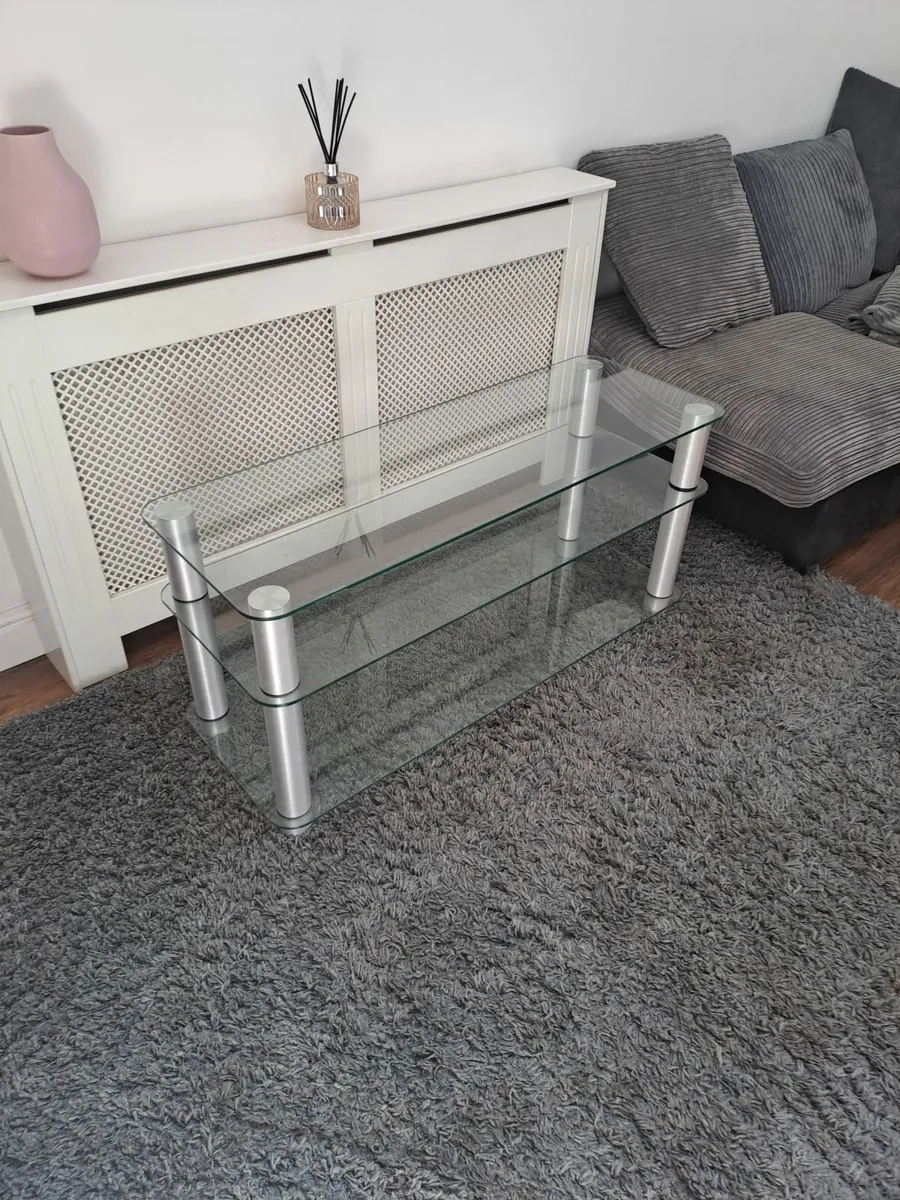 TV GLASS Modern stand (3 shelves) - Image 1