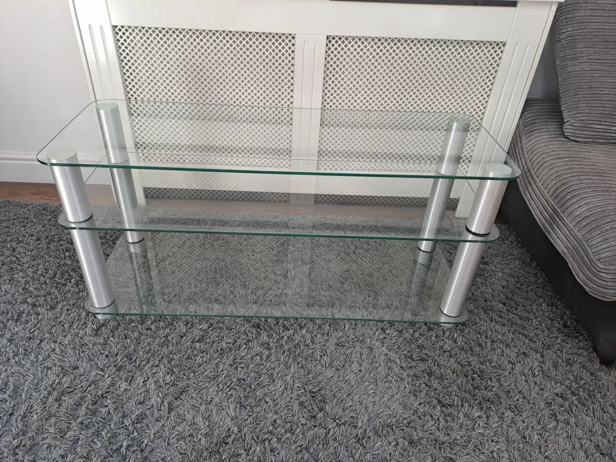 TV GLASS Modern stand (3 shelves) - Image 2