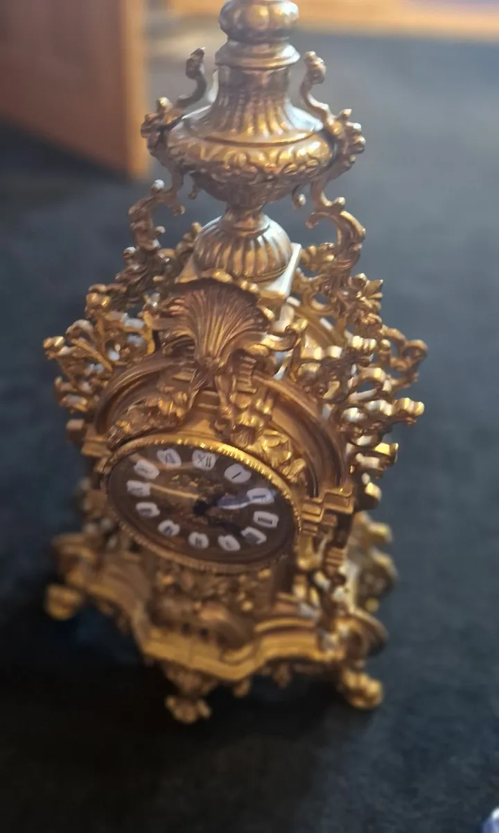 Clock and candle sticks - Image 2