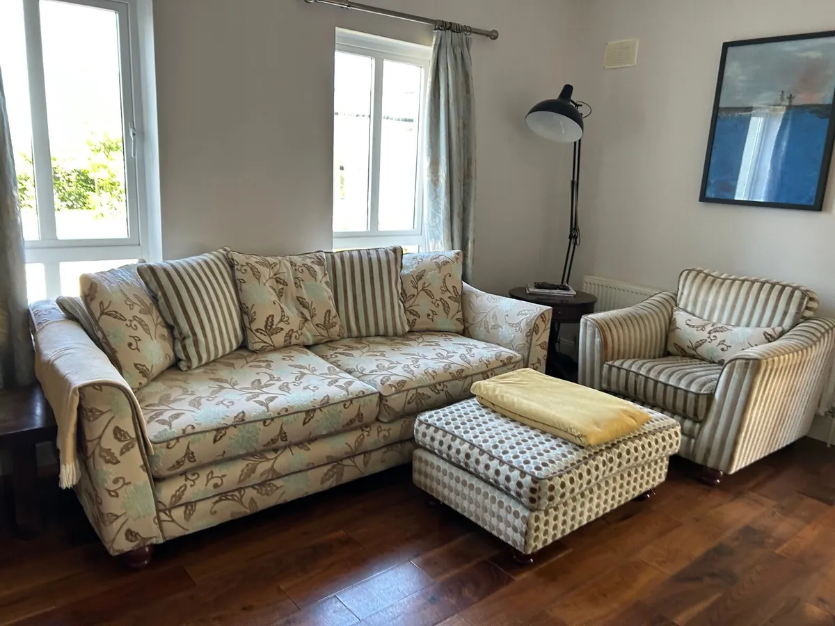 Sofa, footstool & chair - Image 1