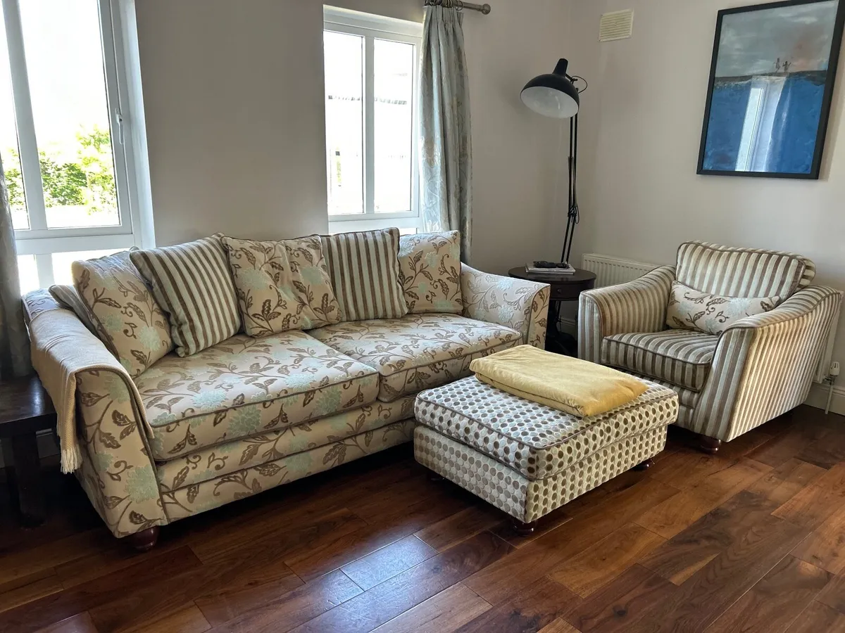 Sofa, footstool & chair - Image 3