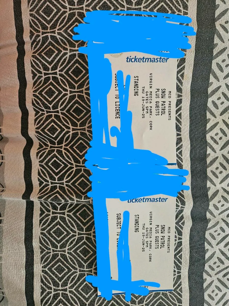 2x snow patrol standing tickets cork