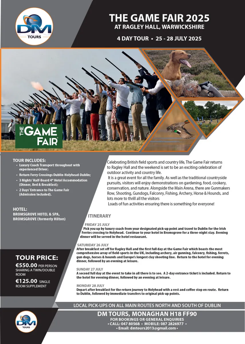 Coach Tour to The Game Fair - Image 2