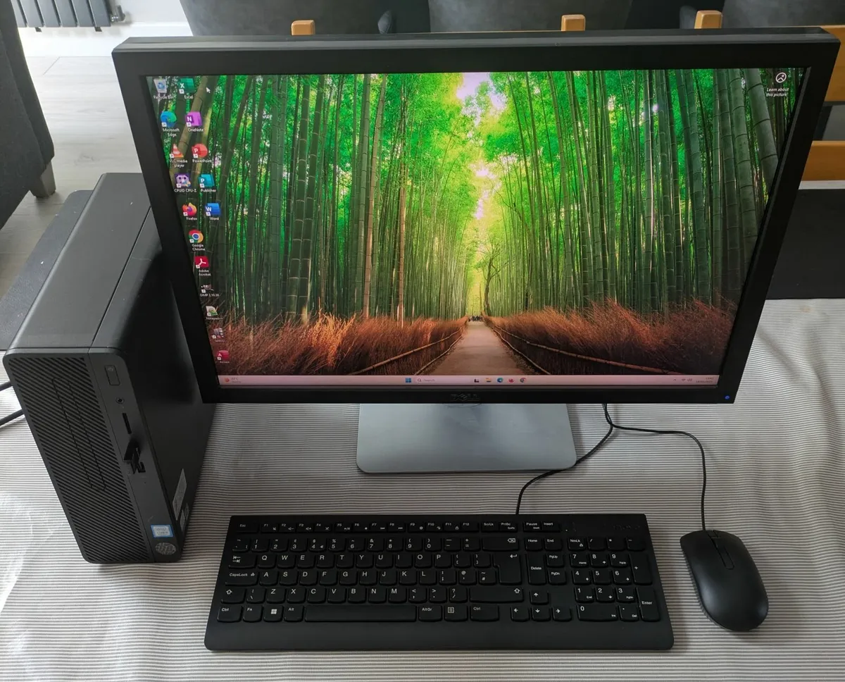 HP PC & 24" monitor i5 CPU Win 11 Office Wifi NVMe - Image 1