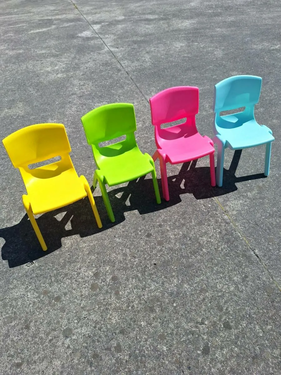 Four colourful children's chairs - Image 1