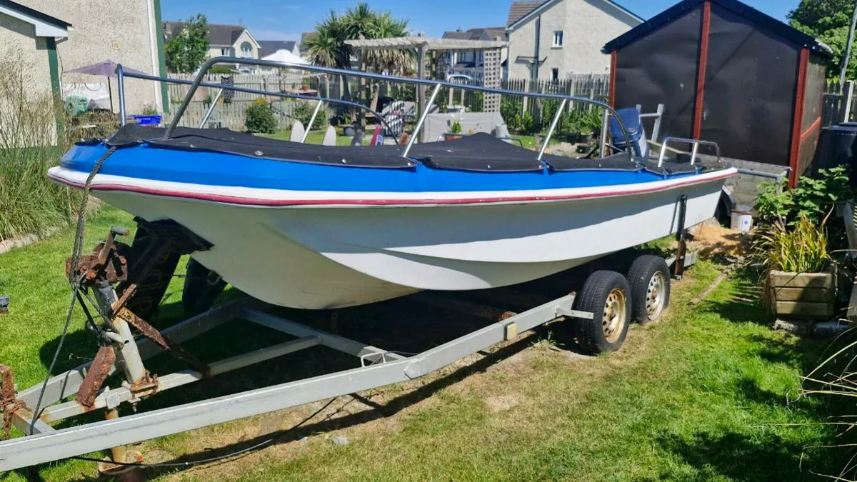 18ft Dory Boat with 80hp engine & equipment - Image 2