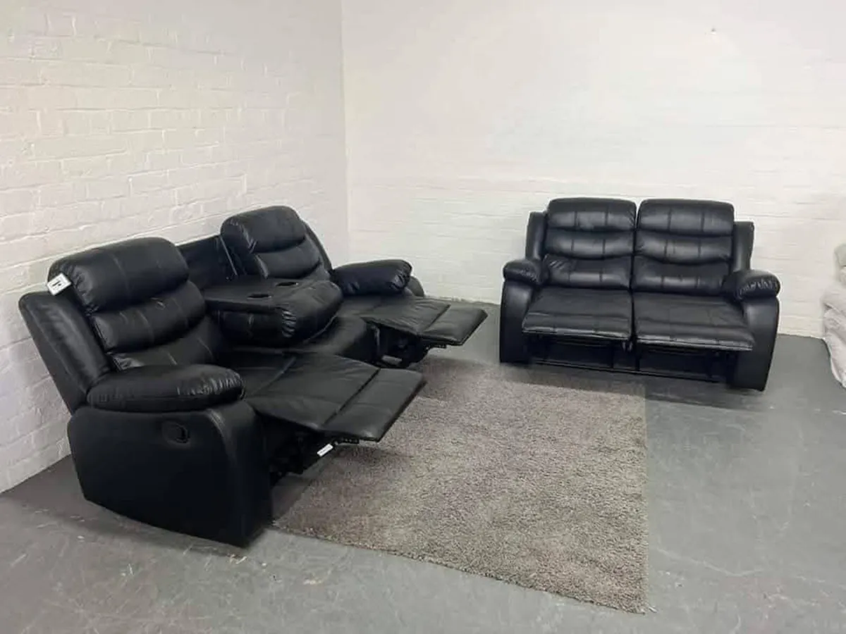 Roma Leather Manual Recliner Sofa - Image 1