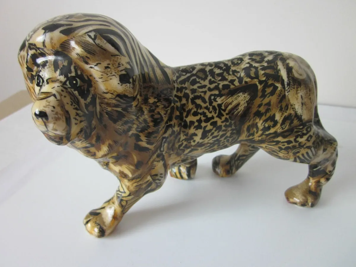Vintage Collage Safari Animals Lion and Hippo. - Image 2