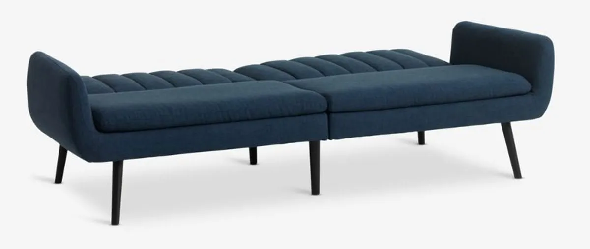 Stylish Navy 3-Seater Sofa Bed JYSK Harndrup Like New - Image 2