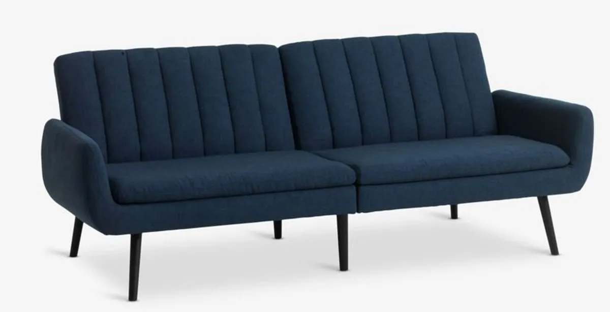 Stylish Navy 3-Seater Sofa Bed JYSK Harndrup Like New - Image 3