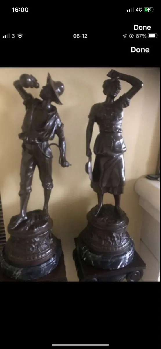 Antique Large Bronze Statues - Image 1