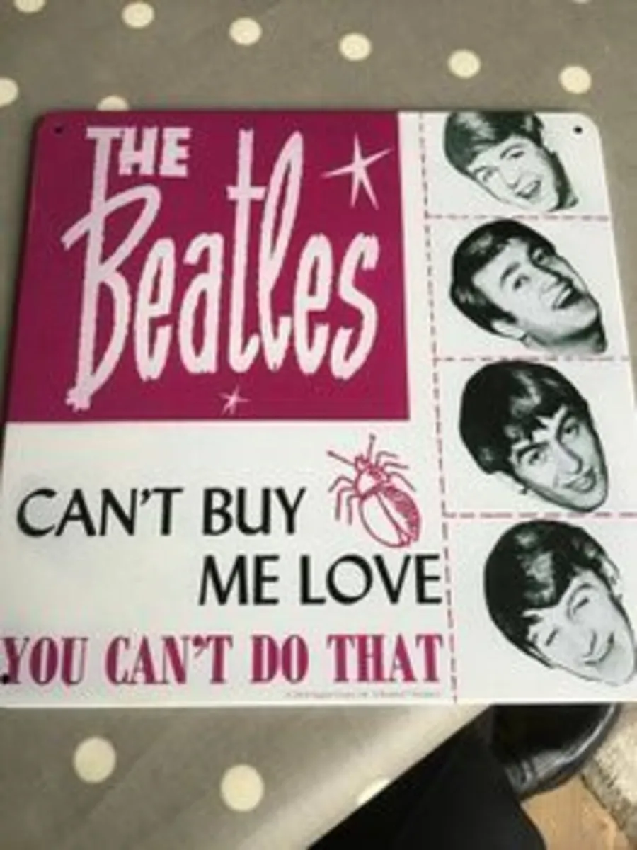 Beatles Can't buy me love Metal Wall Plaque