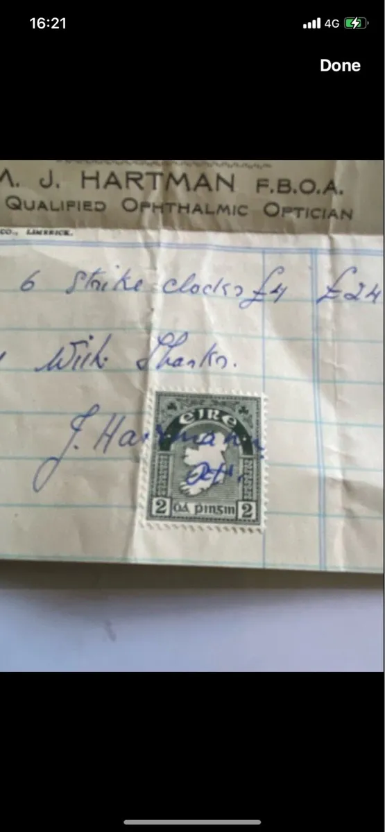 Vintage (1948) Dha Pingin Stamp & Invoice - Image 1