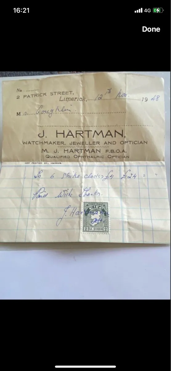 Vintage (1948) Dha Pingin Stamp & Invoice - Image 2