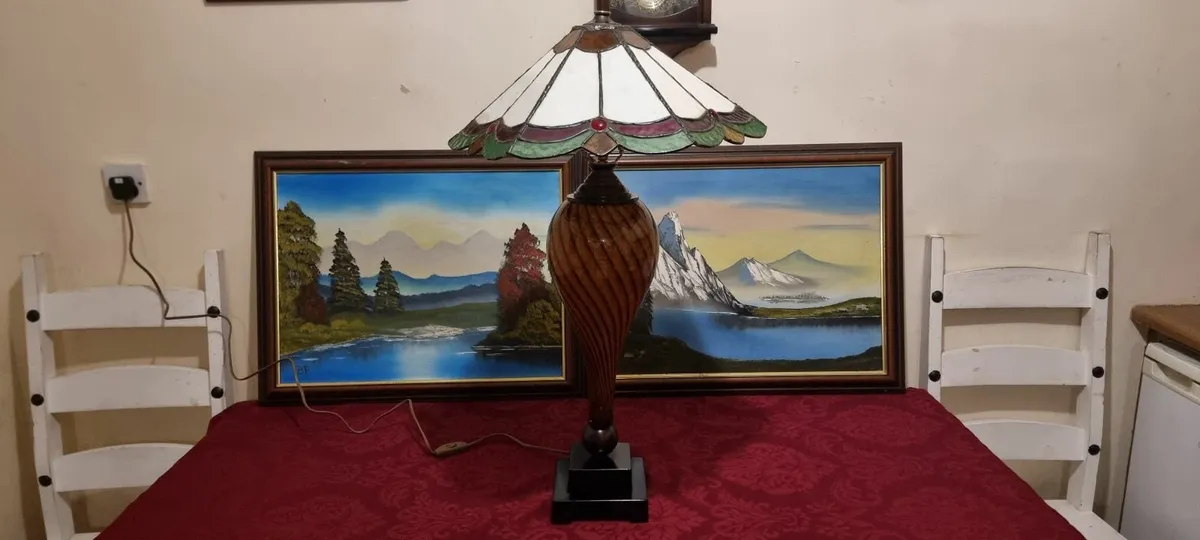 30 " Tall Art Deco Tiffany Style Large Table Lamp - Image 4