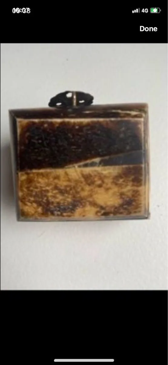 Vintage Bone & Brass Ring/ Jewellery Box - Image 4