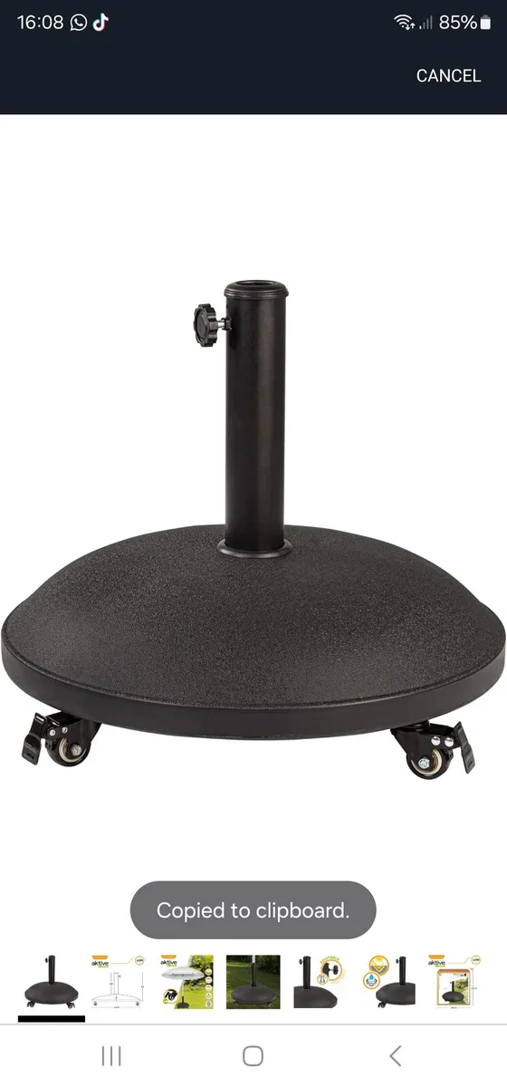 AKTIVE – Stand for Parasol with Wheels, 48 cm - Image 1