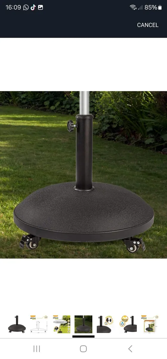 AKTIVE – Stand for Parasol with Wheels, 48 cm - Image 2