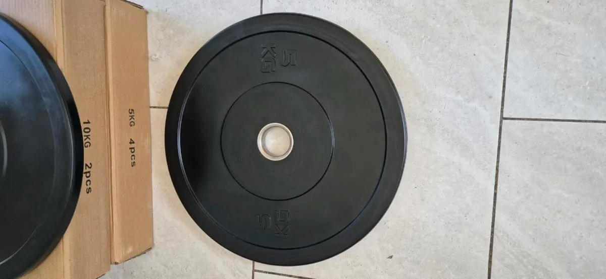 Brand new 4x5 kilo Olympic bumper weight plates - Image 2