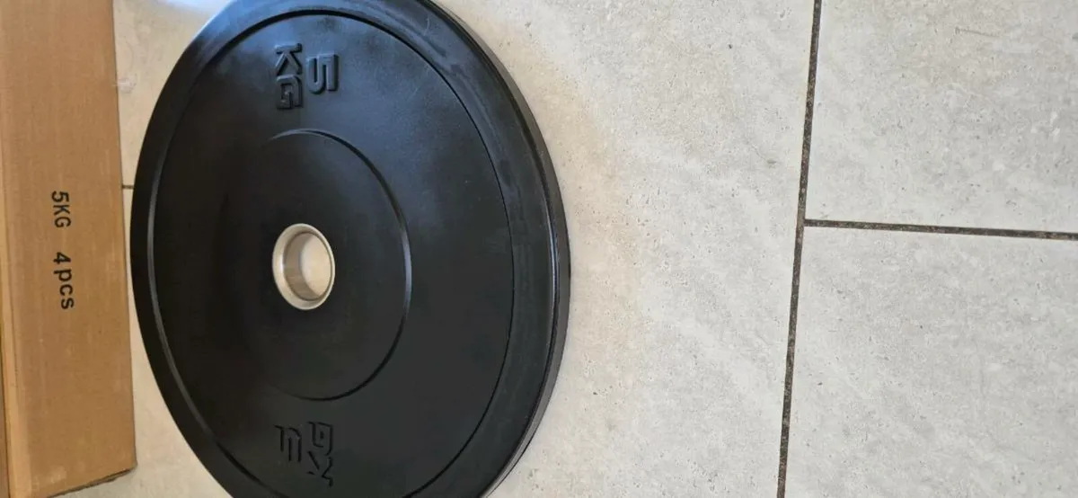 Brand new 4x5 kilo Olympic bumper weight plates - Image 3
