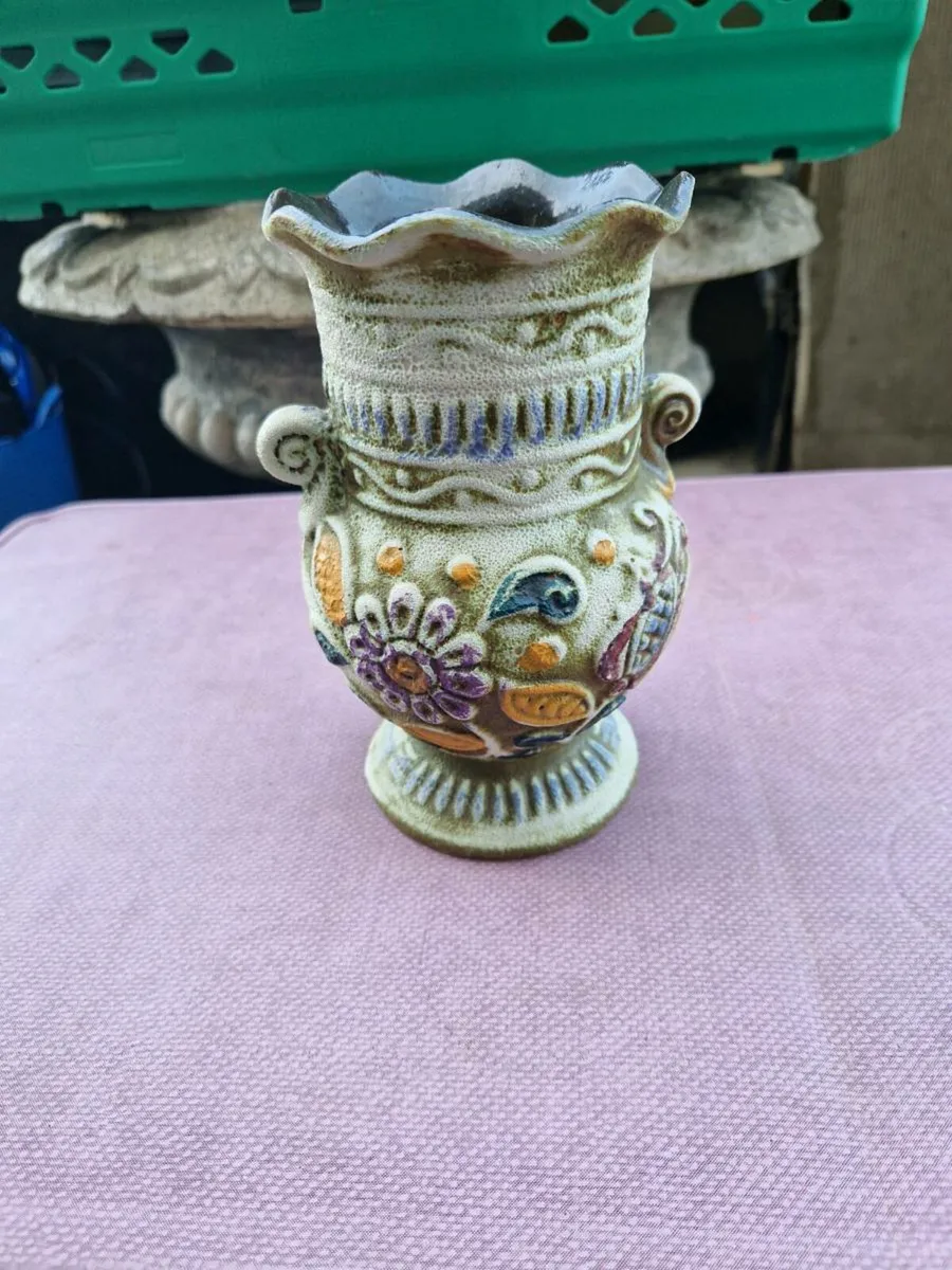 Vintage Retro 1960's Floral Vase West Germany - Image 1