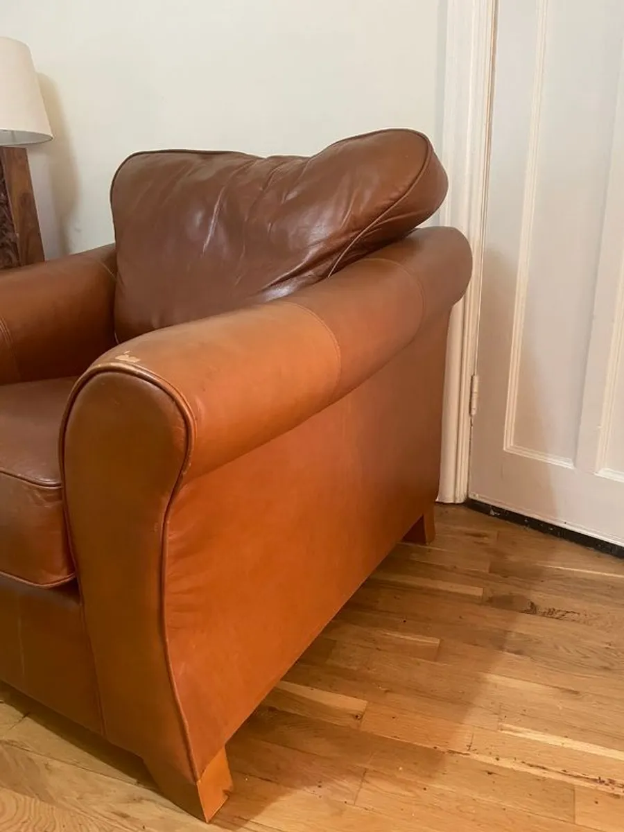 Marks and Spencers leather armchairs - Image 3