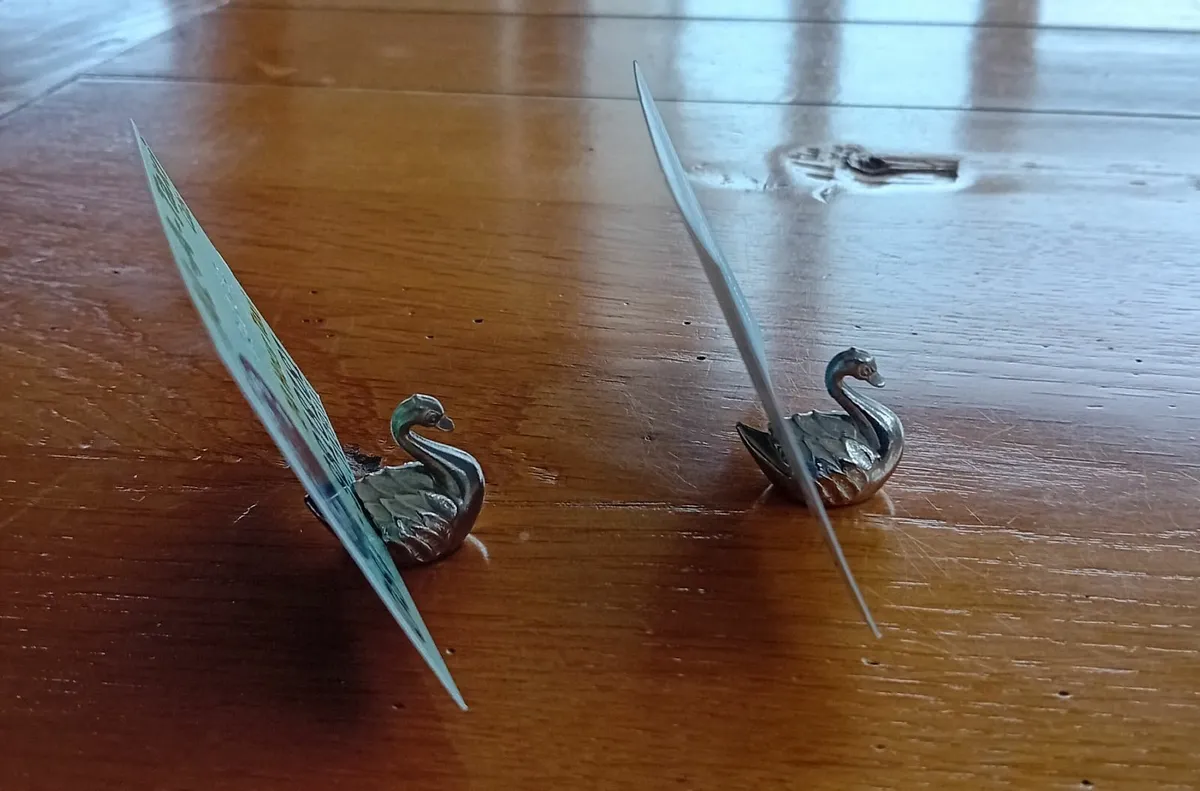 Two miniature silver swans for the dinnertable - Image 2