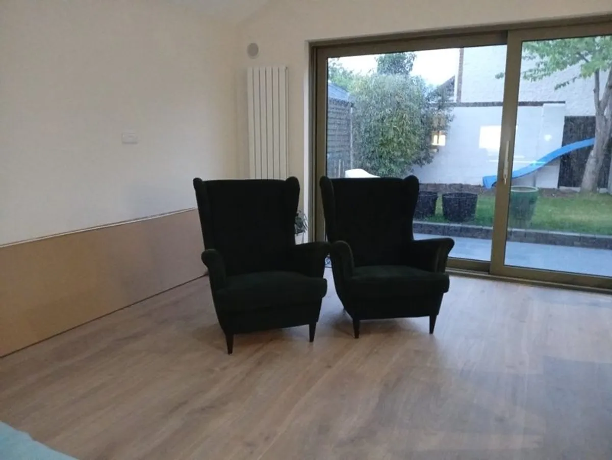 Green Fabric Armchairs - Image 1