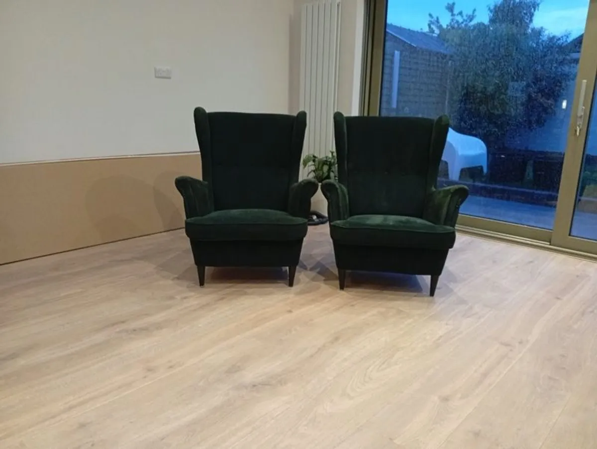 Green Fabric Armchairs - Image 2