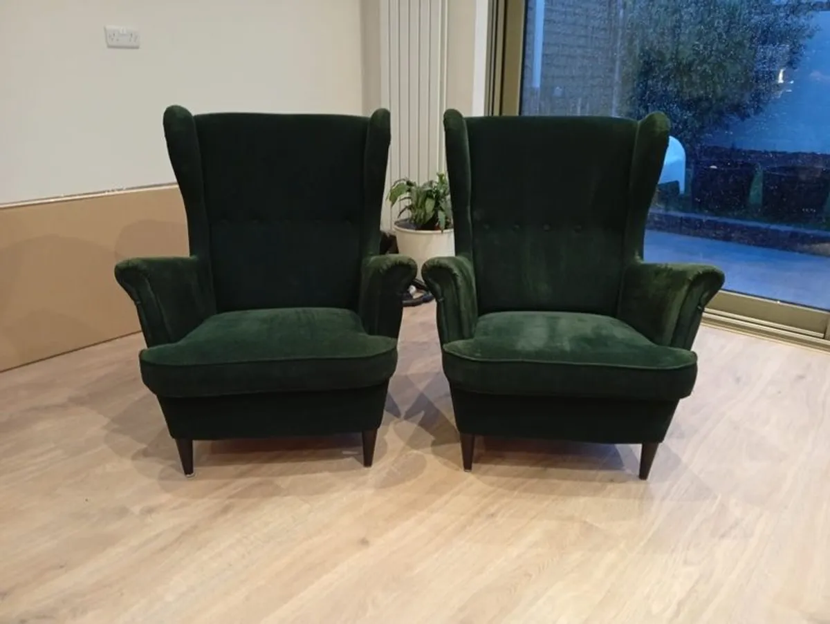 Green Fabric Armchairs - Image 4