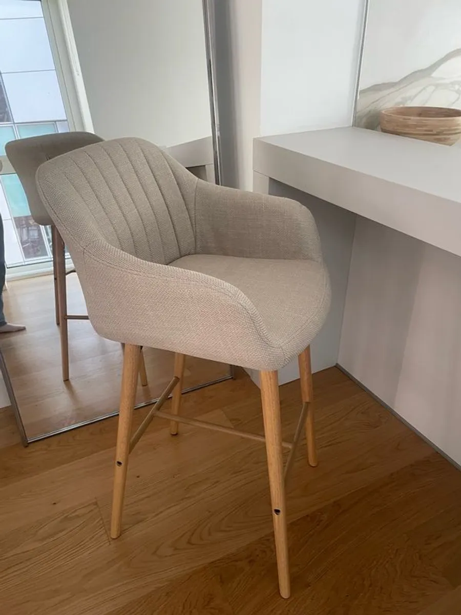 Two fabric bar stools - Image 2