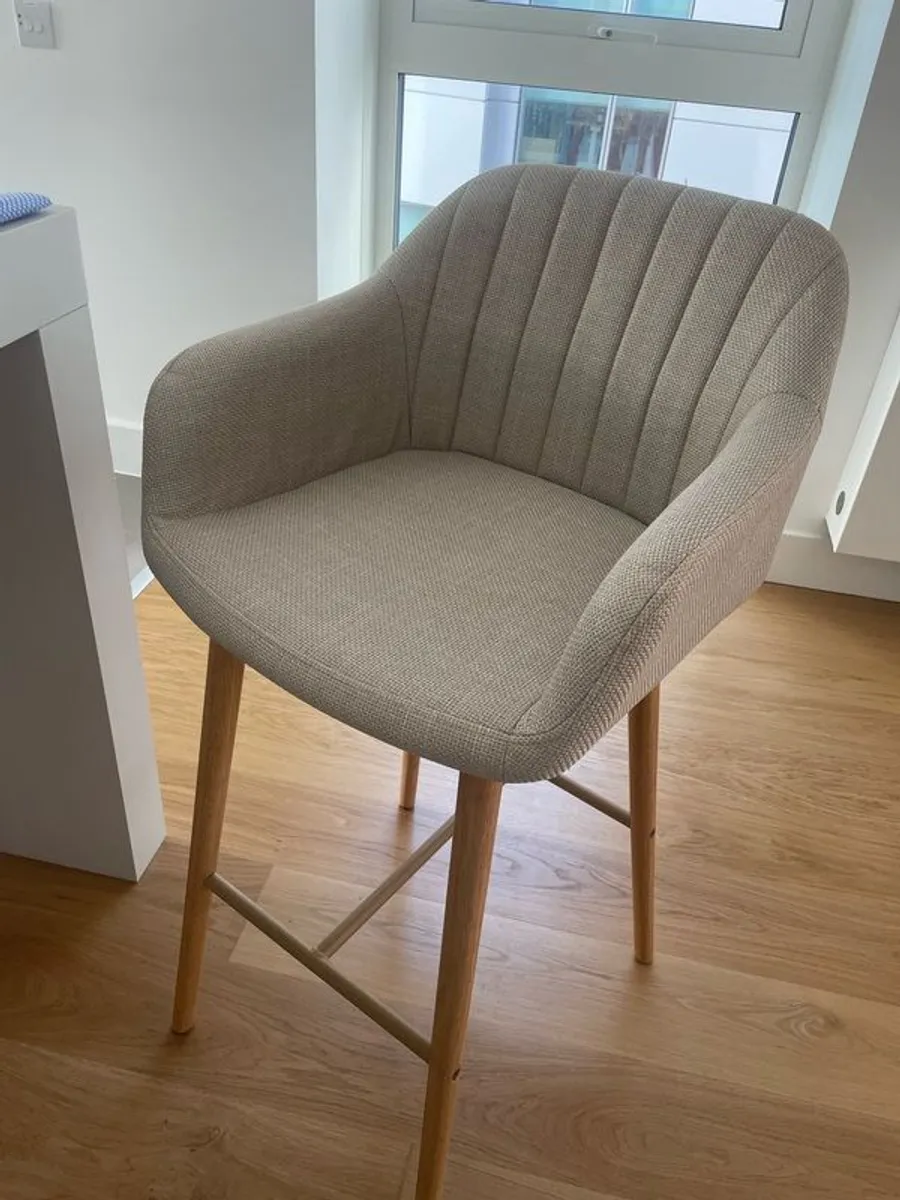 Two fabric bar stools - Image 3