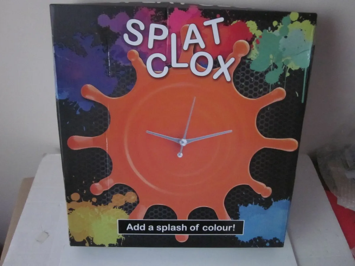 Wall Clock - Splat Clox RED New - Image 1