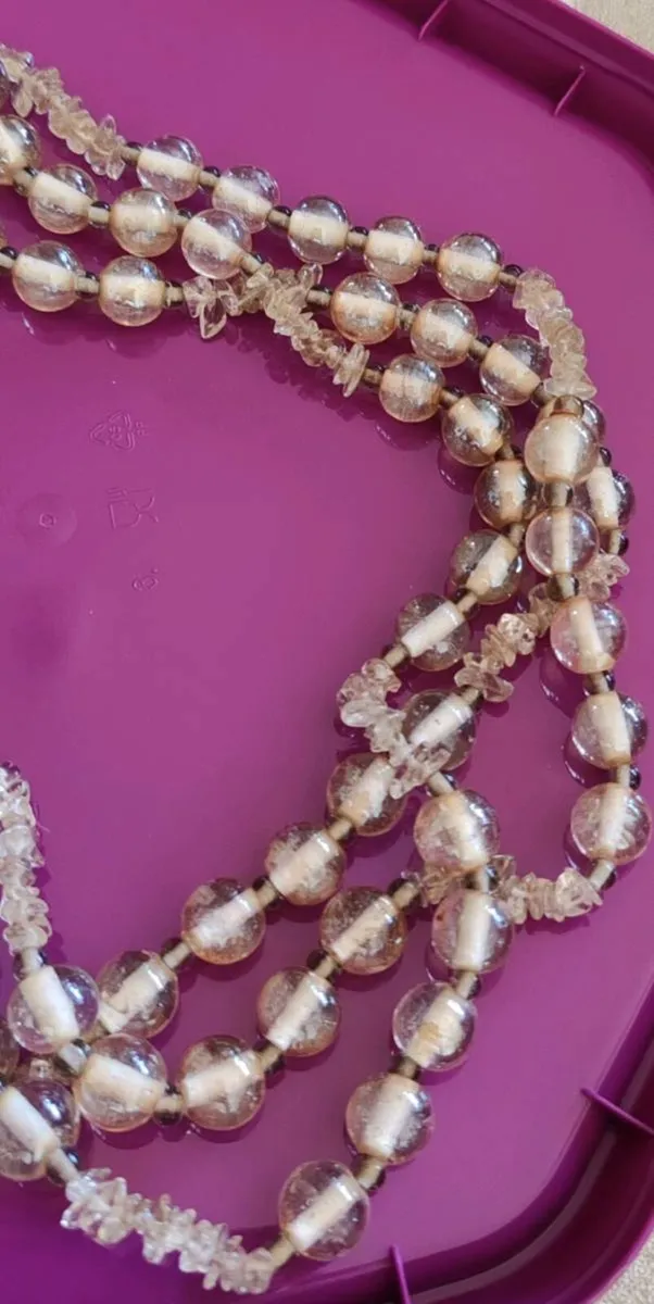 Vintage glass 3 strand necklace - Image 3