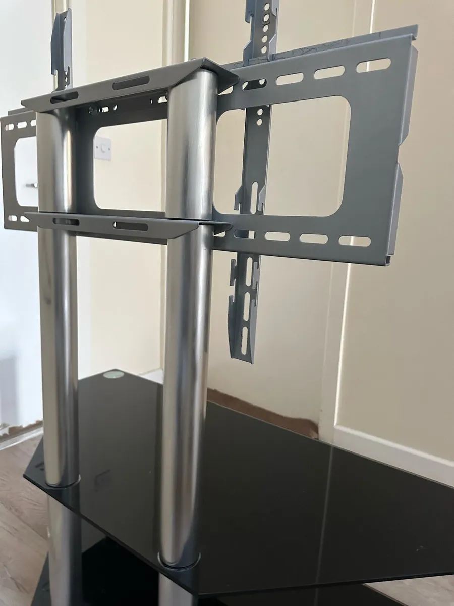 Modern Glass TV Stand with Integrated Mount - Image 2