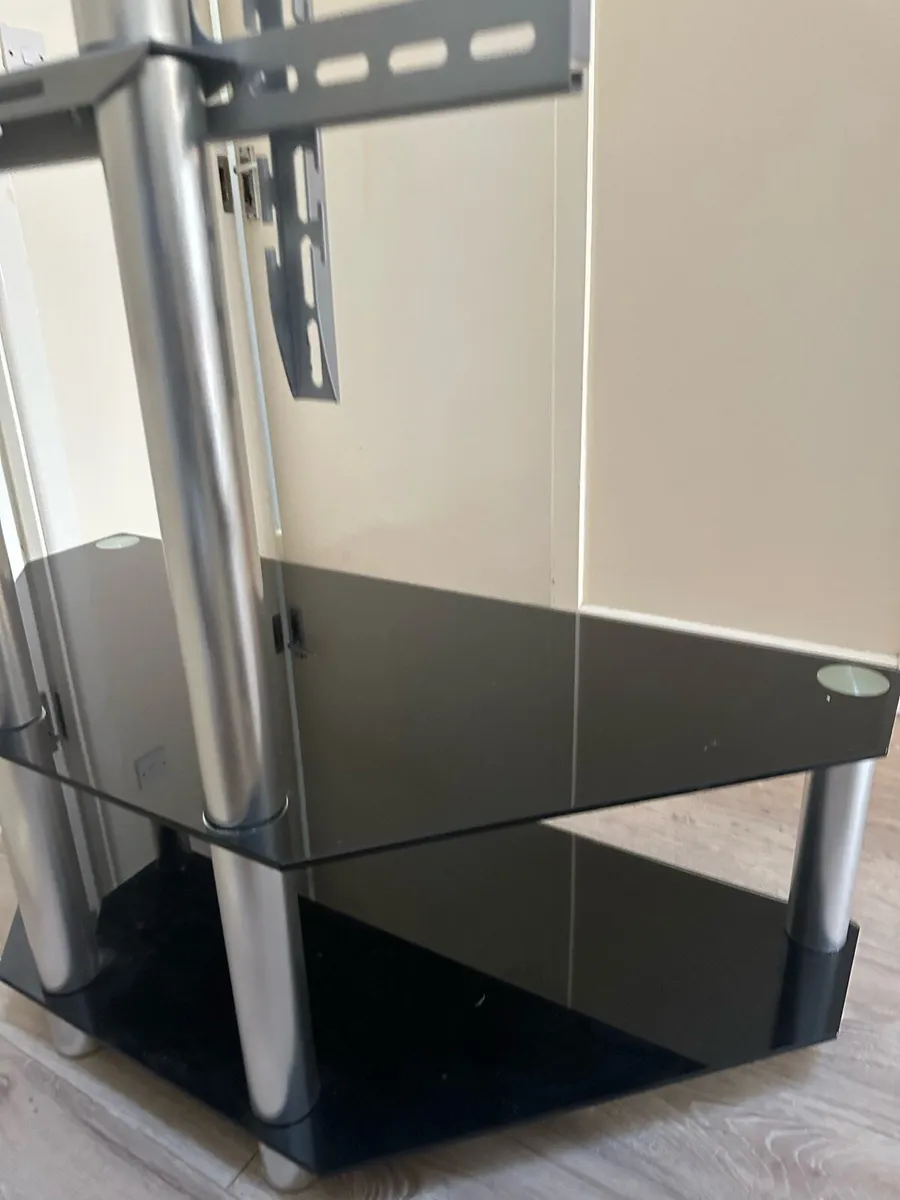 Modern Glass TV Stand with Integrated Mount - Image 3