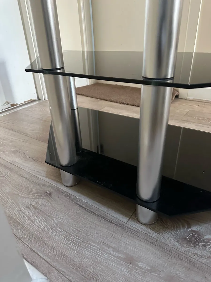 Modern Glass TV Stand with Integrated Mount - Image 4